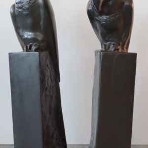 Papageien Paar Bronzeguss