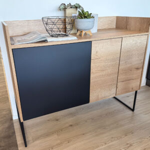 Kommode Structura in Holzoptik mit Graphit Schwarzen Akzenten